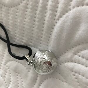 Globe Silvertone Pendant